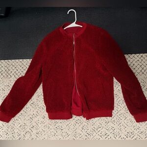 Express Cherry Red Fleece Jacket